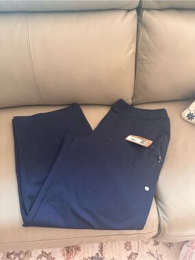 Eddie Bauer Dark Navy Wide Leg Pull-On Pants